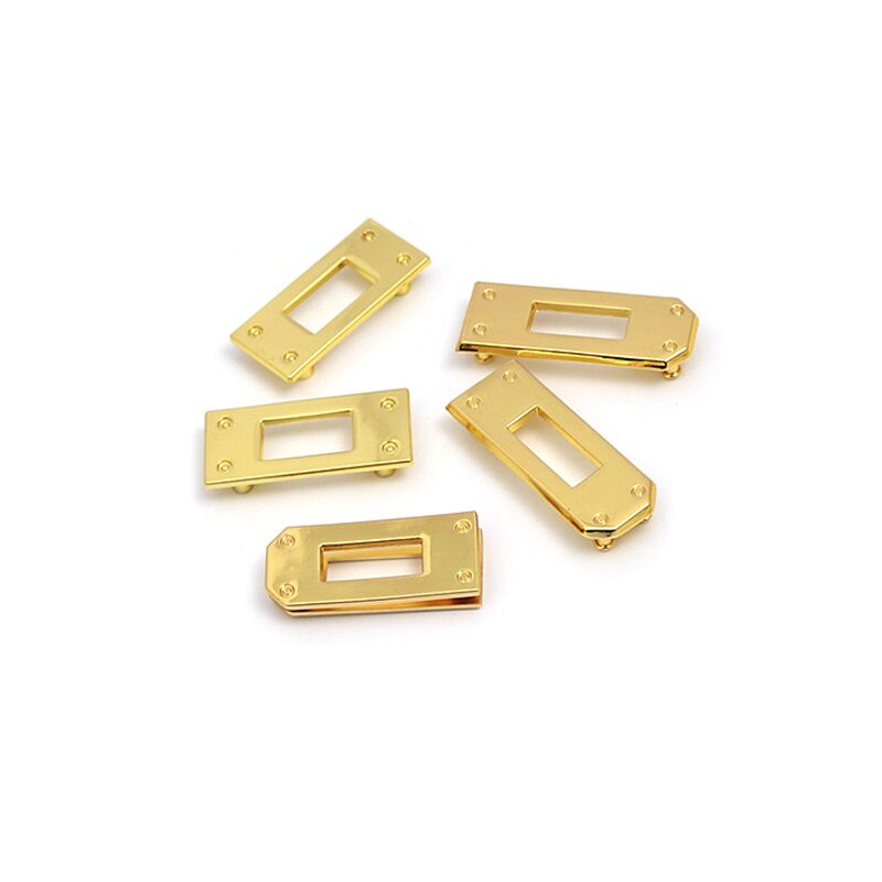 China Fashion design custom brand names gold bag accessories metal