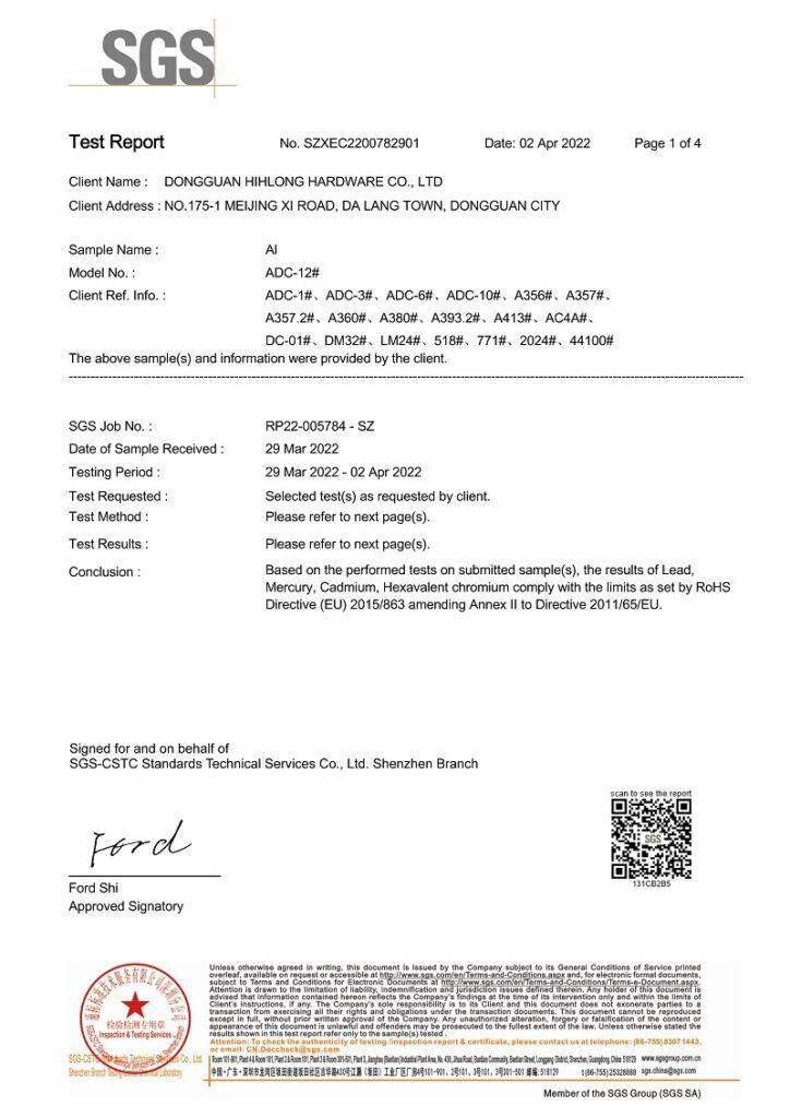 Certificates for Allwell Cast-a one stop full service manufacturer of ...